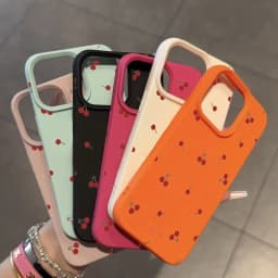 Roztomilý kreslený třešňový silikonový kryt na telefon pro iPhone 16 15 14 13 12 11 Pro Max XS XR Plus - náhled 3
