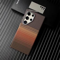Pouzdro na telefon MagSafe z uhlíkových vláken s bezdrátovým nabíjením a nárazuvzdorným krytem pro Galaxy S25 S24 S23 Ultra - náhled 3
