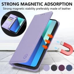 Magnetická odklápěcí kožená peněženka s přihrádkami na karty, ochranný kryt telefonu - náhled 2