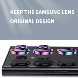 Ochranný kryt pro fotoaparát Samsung Galaxy S24 Ultra s HD sklem a ochranným kroužkem pro kryt objektivu - náhled 3