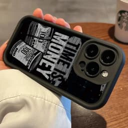 Luxusní měkký kryt s potiskem Time is Money pro iPhone 16 15 14 13 12 11 Pro Max Plus X XS - náhled 6