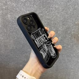 Luxusní měkký kryt s potiskem Time is Money pro iPhone 16 15 14 13 12 11 Pro Max Plus X XS - náhled 4