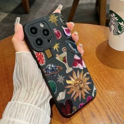 Černý kryt na telefon s motivem očí Collage Eye pro iPhone - měkký ochranný kryt pro všechny modely - náhled 3