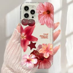 Průhledný nárazuvzdorný kryt s motivem třešňového květu pro iPhone 17, 16, 15, 14, 13, 12, 11, Pro Max, Mini XR XS - náhled 4