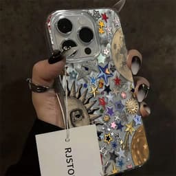 Retro Y2K Sun Stars Cartoon pouzdro na telefon pro iPhone 16 15 14 13 12 11 Pro Max XR XS Ochranný kryt - náhled 3