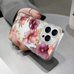 Průhledný květinový kryt na telefon pro iPhone 16 15 14 13 12 11 XS XR 7 8 Plus SE Čirý design - náhled 7