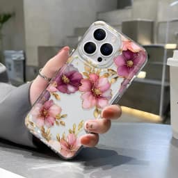 Průhledný květinový kryt na telefon pro iPhone 16 15 14 13 12 11 XS XR 7 8 Plus SE Čirý design - náhled 6