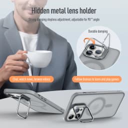 Magnetický kryt na telefon se stojánkem pro iPhone 16 15 14 13 12 Nárazuvzdorný kryt pro bezdrátové nabíjení - náhled 4