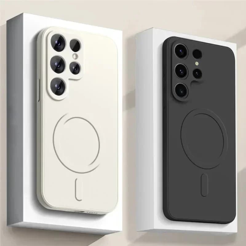 Magnetické bezdrátové nabíjecí pouzdro pro Samsung Galaxy S25 S24 S23 S22 S21 Ultra nárazuvzdorné silikonové pouzdro