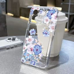 Roztomilý květinový průhledný nárazuvzdorný kryt na telefon pro Samsung Galaxy A56 A36 S25 S24 S23 S22 S21 - náhled 5