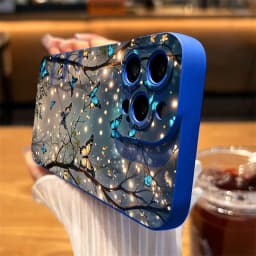 Ochranný kryt s motivem tmavého motýla pro iPhone 16, 15, 14, 13, 12, 11, Pro Max, XR, XS, 8, 7, Plus, SE - náhled 6