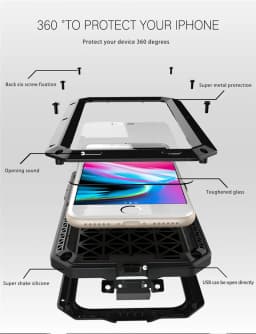 Odolné hliníkové pancéřové pouzdro pro iPhone - nárazuvzdorný kovový ochranný kryt pro všechny modely - náhled 3