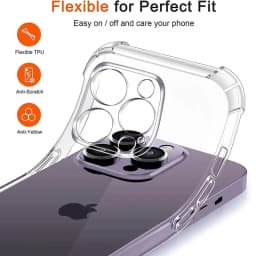 Průhledný silikonový nárazuvzdorný kryt na telefon s ochranou čočky pro iPhone 15 14 13 12 11 Pro Max Mini - náhled 5
