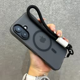 Pouzdro pro iPhone 16 15 14 Pro Max v barvě cukrovinek s poutkem na zápěstí, magnetické, měkké TPU - náhled 3