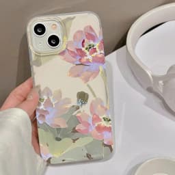 Průsvitný silikonový kryt na telefon s květinovým motivem - tenký ochranný kryt pro iPhone 16, 15, 14, 13, 12, 11 Pro Max - náhled 3