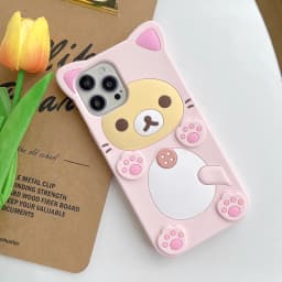 Silikonový kryt s 3D motivem medvěda pro iPhone 16 15 14 13 12 11 Pro Max Mini XR XS - náhled 7