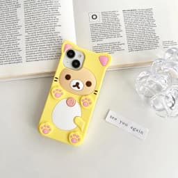 Silikonový kryt s 3D motivem medvěda pro iPhone 16 15 14 13 12 11 Pro Max Mini XR XS - náhled 5