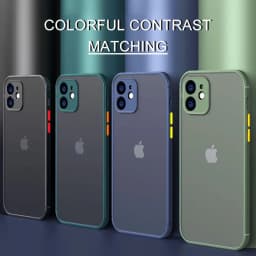 Nárazuvzdorný matný kryt Armor pro iPhone - měkký silikonový průhledný pevný kryt pro všechny modely - náhled 2