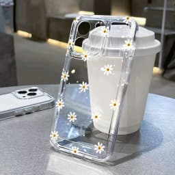 Průhledný květinový chryzantémový kryt na telefon pro iPhone 17 16 15 14 13 12 11 Pro Max XS XR - náhled 2