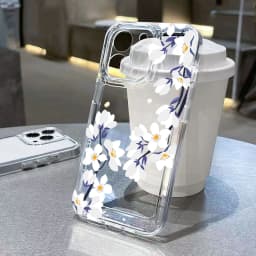 Průhledný květinový chryzantémový kryt na telefon pro iPhone 17 16 15 14 13 12 11 Pro Max XS XR - náhled 3