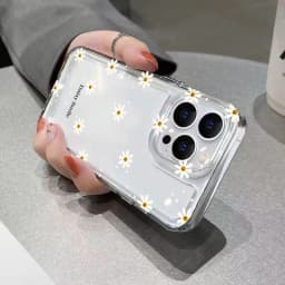 Průhledný květinový chryzantémový kryt na telefon pro iPhone 17 16 15 14 13 12 11 Pro Max XS XR - náhled 6