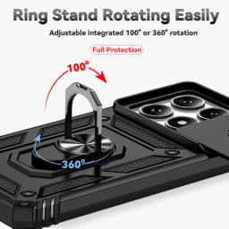 Magnetické pouzdro na telefon do auta s krytem objektivu fotoaparátu a stojánkem pro Xiaomi 14T Pro vojenské třídy - náhled 6