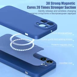 Magnetický silikonový kryt na telefon s ochranou kompatibilní s MagSafe pro iPhone 16 15 14 13 12 Pro Max Plus - náhled 6