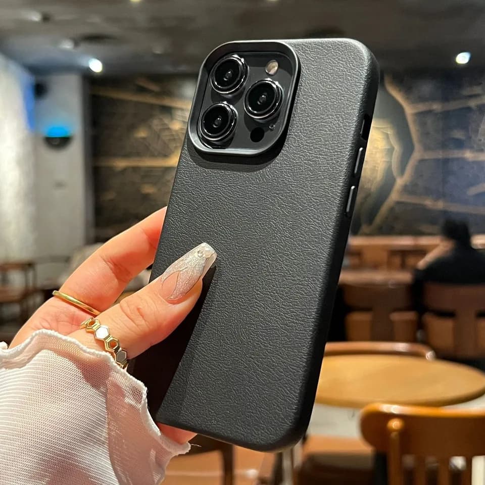 Luxusní silikonový kožený kryt na telefon, nárazuvzdorný, plný kryt pro iPhone 16 15 14 13 12 11 Pro Max