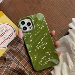 Měkký silikonový kryt na telefon pro iPhone 16 15 14 13 12 11 Pro Max, nárazuvzdorný, v barvě bonbónů, s vlnkami - náhled 4