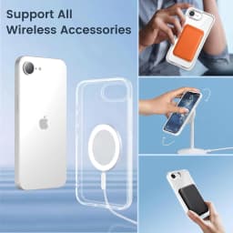 Magnetický kryt pro iPhone 16E SE 4, průhledný, nárazuvzdorný, tvrdý, zadní, silikonový, 2025 - náhled 6