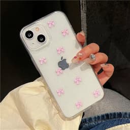 Růžový průhledný měkký kryt na telefon s mašlí pro iPhone 16 15 14 13 12 11 Pro Max, nárazuvzdorný kryt - náhled 7