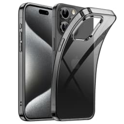 Ultra tenký průhledný černý silikonový kryt pro iPhone 15 14 13 12 11 Pro Max Mini Soft TPU Cover - náhled 2