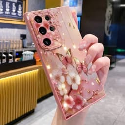 Pouzdro na telefon Samsung Galaxy S23 S24 S25 Ultra s motýly a květinovým vzorem, měkké TPU kryty... - náhled 3