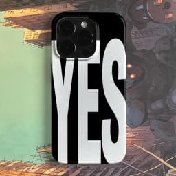 Personalizovaný kryt na telefon s písmenem ANO NE, černobílý, umělecký, pro iPhone 16, 15, 14, 13, 12, 11, Pro Max, Mini - náhled 4