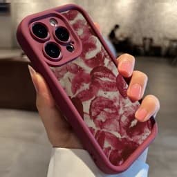 Vínově červený potisk rtů Měkký TPU nárazuvzdorný kryt na telefon pro iPhone 17 16 15 14 13 12 11 Pro Max - náhled 7