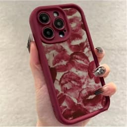 Vínově červený potisk rtů Měkký TPU nárazuvzdorný kryt na telefon pro iPhone 17 16 15 14 13 12 11 Pro Max - náhled 4