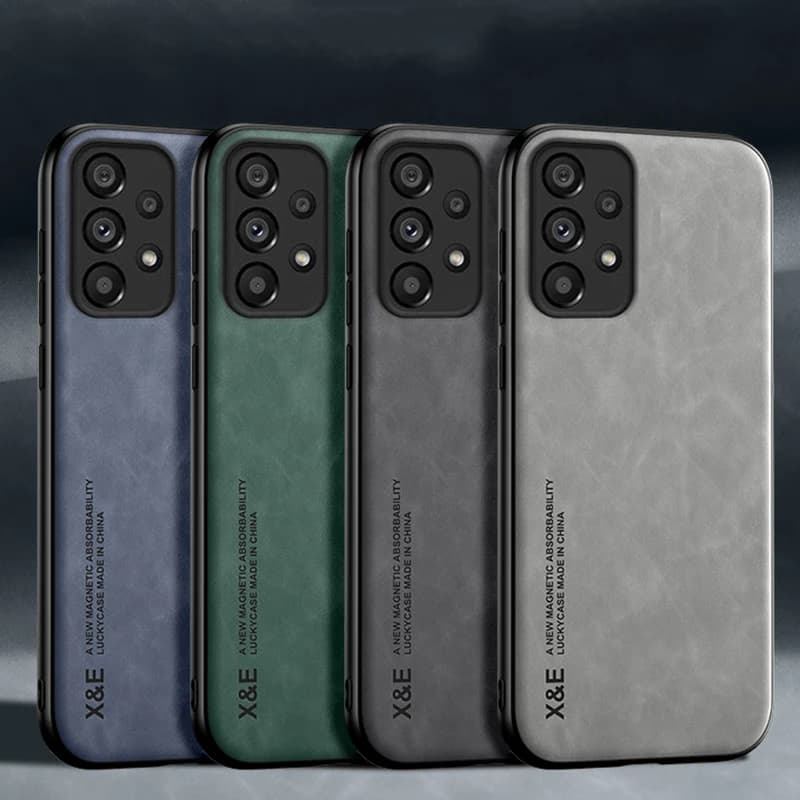 Luxusní magnetický kožený kryt na telefon z ovčí kůže s držákem na karty pro modely řady Galaxy A