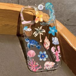 Průhledný kryt s potiskem želvy, humra a kokosu z měkkého TPU pro iPhone 16, 15, 14, 13, 12, 11 Pro Max Mini - náhled 2