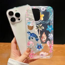 Průhledný kryt s potiskem želvy, humra a kokosu z měkkého TPU pro iPhone 16, 15, 14, 13, 12, 11 Pro Max Mini - náhled 7