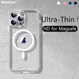 Ultratenké průhledné bezdrátové nabíjecí pouzdro MagSafe pro iPhone 16 15 14 13 12 11 Pro Max Plus magnetické - náhled 2