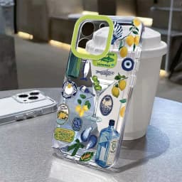 Průhledný kryt na telefon s motivem vínové citronové pěny pro iPhone 16 15 14 13 12 11 Pro Max Mini XR XS 8 Plus - náhled 6