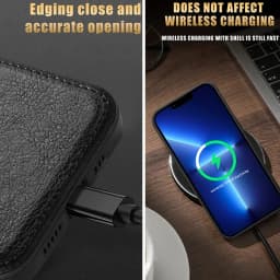 Luxusní kožené pouzdro na telefon z prémiové kůže kompatibilní s iPhone 16, 15, 14, 13, 12, 11, Pro Max Plus X XR - náhled 6