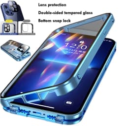 Magnetické oboustranné skleněné pouzdro na telefon s 360° ochranou pro iPhone 16, 15, 14, 13, 12 Pro Max - náhled 2