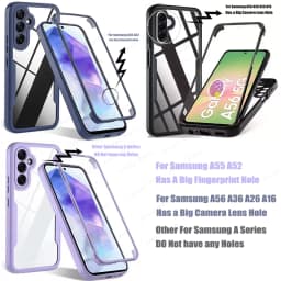 Pouzdro na telefon s plným pokrytím pro Samsung Galaxy řady A - 360stupňová ochrana A56 A55 A54 A36 - náhled 3
