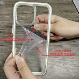 Průhledný akrylový kryt na telefon, nárazuvzdorný, v barvě cukrové - náhled 7