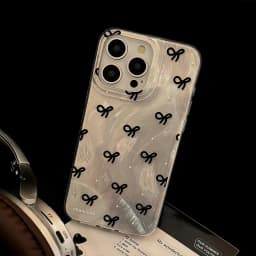 Luxusní laserově stříbrný kryt s mašlí pro iPhone, nárazuvzdorný nárazník, 17, 16, 15, 14, 13, 12, 11 Pro Max - náhled 7