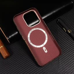 Pouzdro MagSafe z uhlíkových vláken pro iPhone 13 14 15 16 Pro Max s nárazuvzdorným bezdrátovým nabíjením - náhled 7