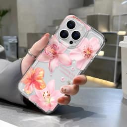 Průhledný kryt s květinovým vzorem pro iPhone 16 15 14 13 12 11 Pro Max XS XR X 8 7 Plus SE - náhled 3