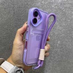 Průhledný kryt na telefon s pouzdrem na kartu a šňůrkou pro iPhone 11 12 13 14 15 16 Pro Max nárazuvzdorný TPU kryt - náhled 4