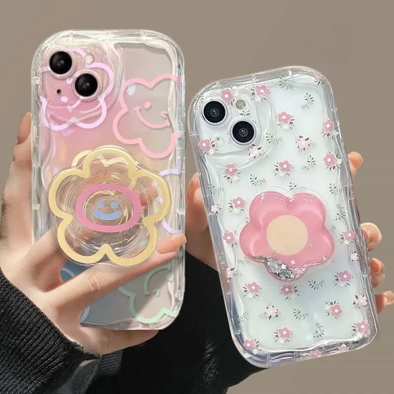 Květinový vlnitý kryt na telefon pro Samsung Galaxy S24 S25 S22 S23 Ultra A56 A55 A35 A54 A15 A16